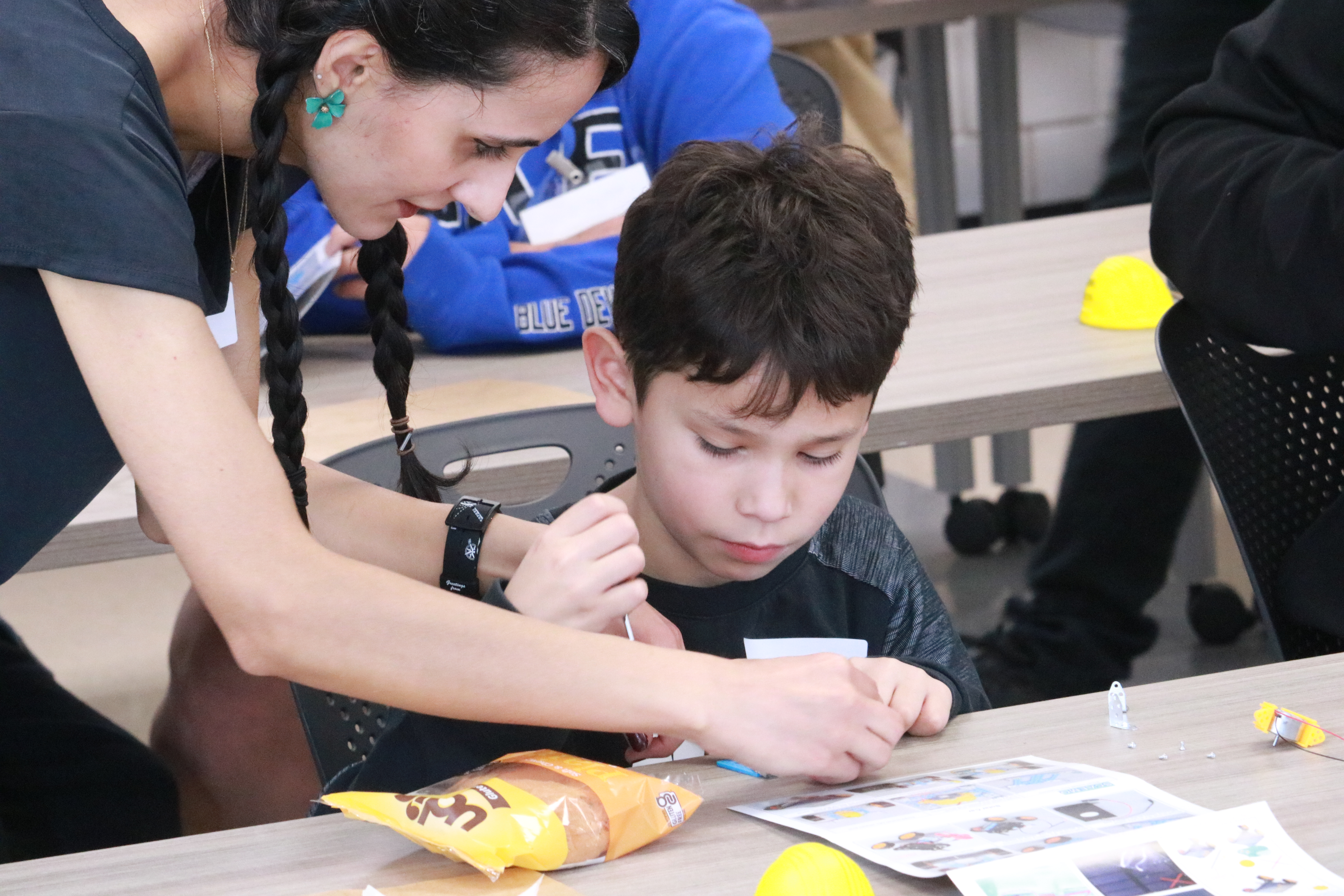 student and teacher at summer camp