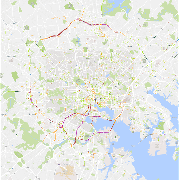 Mid-Term Change of TTI in Baltimore Area During PM Peak